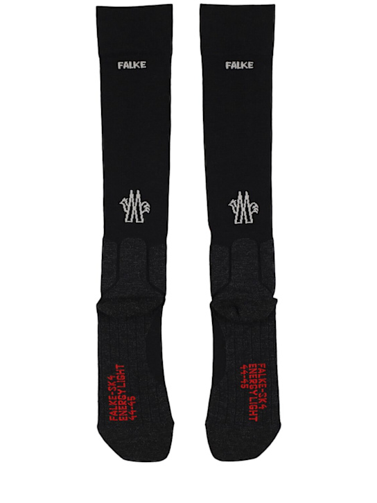 Moncler Grenoble: Logo wool blend ski socks - men_1 | Luisa Via Roma