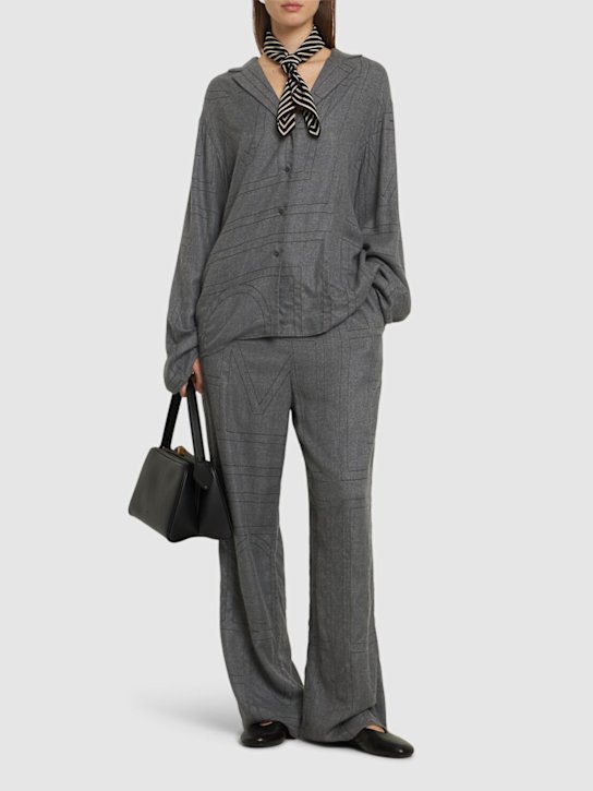 Toteme: Monogram flannel pajama top - women_1 | Luisa Via Roma