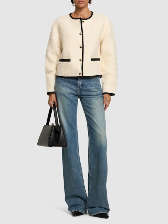 ANINE BING: Logan fuzzy wool blend jacket - women_1 | Luisa Via Roma