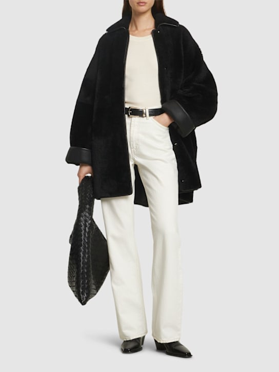 Toteme: Teddy shearling overcoat jacket - women_1 | Luisa Via Roma