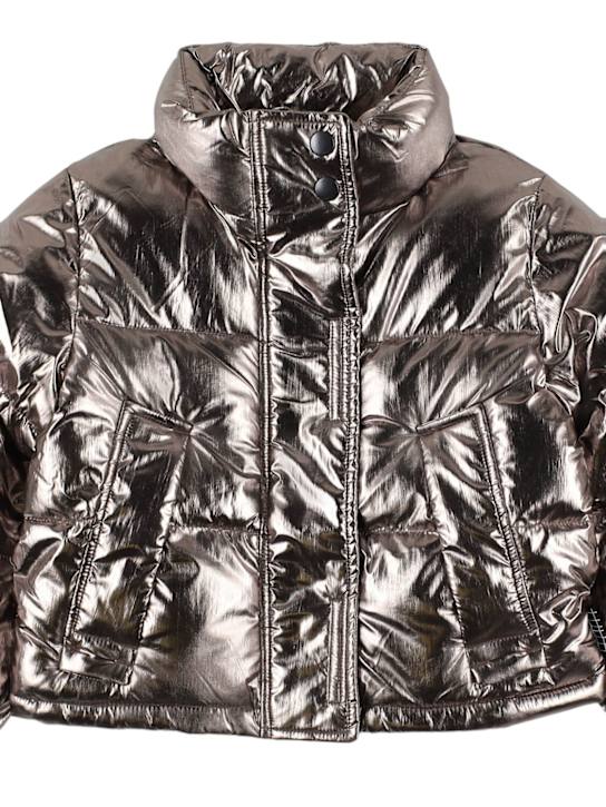 Molo: メタリックナイロンパファージャケット - kids-girls_1 | Luisa Via Roma