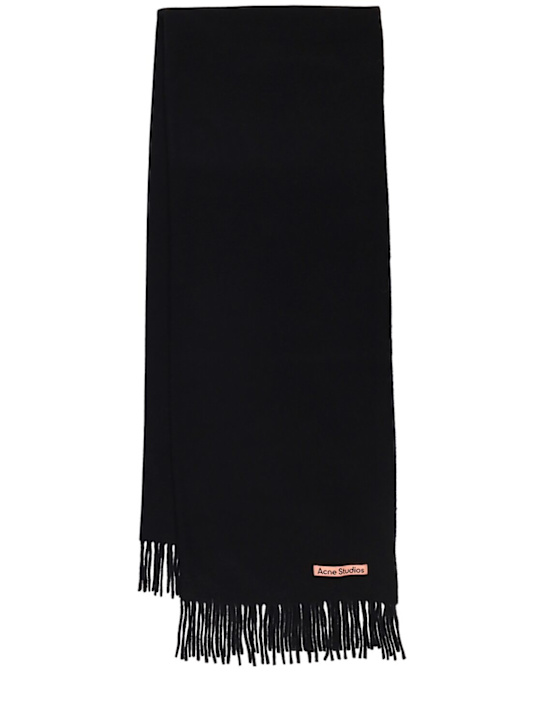 Acne Studios: Wool logo scarf - men_0 | Luisa Via Roma