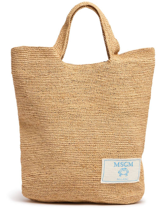 MSGM: Raffia tote bag - women_0 | Luisa Via Roma