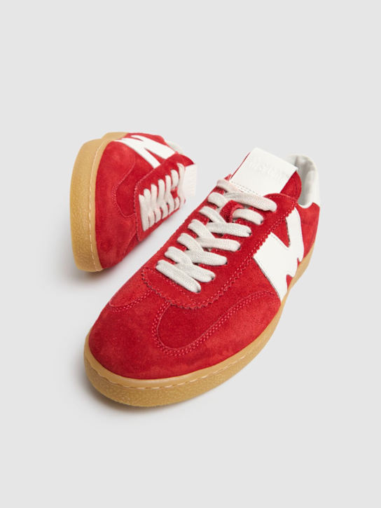 MSGM: Retro Trainer suede sneakers - Red - women_2 | Luisa Via Roma