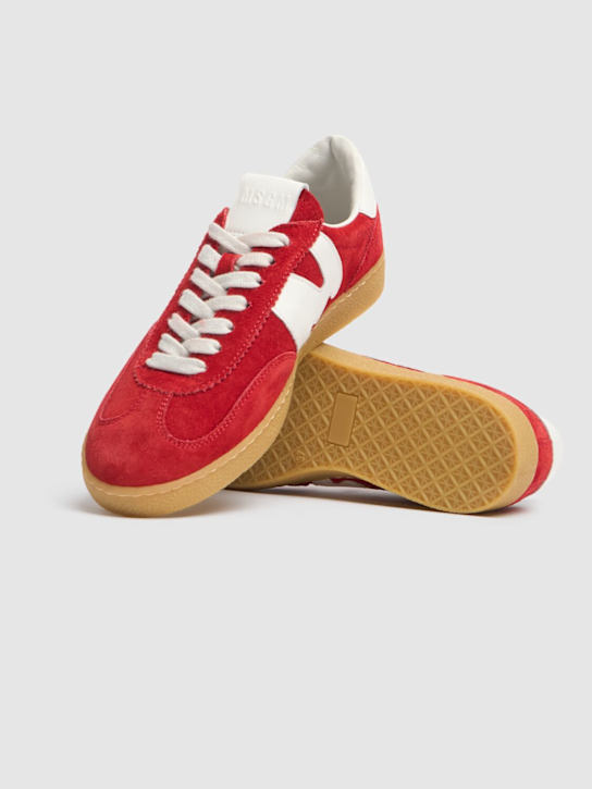MSGM: Retro Trainer suede sneakers - Red - women_4 | Luisa Via Roma