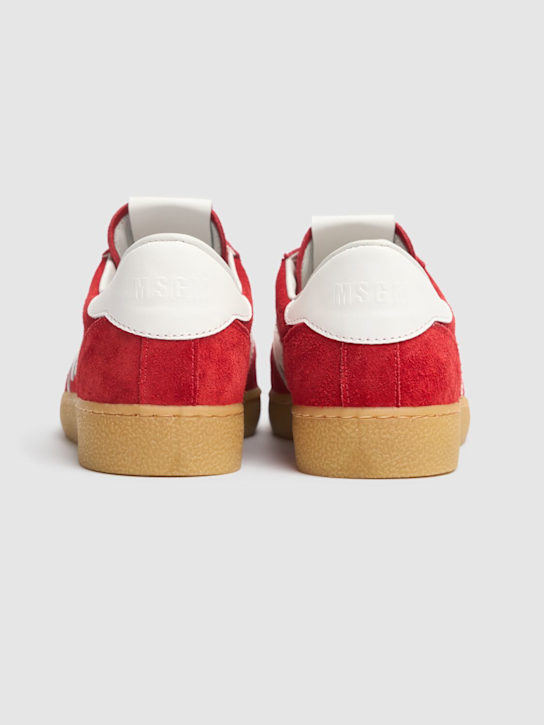 MSGM: Retro Trainer suede sneakers - Red - women_3 | Luisa Via Roma
