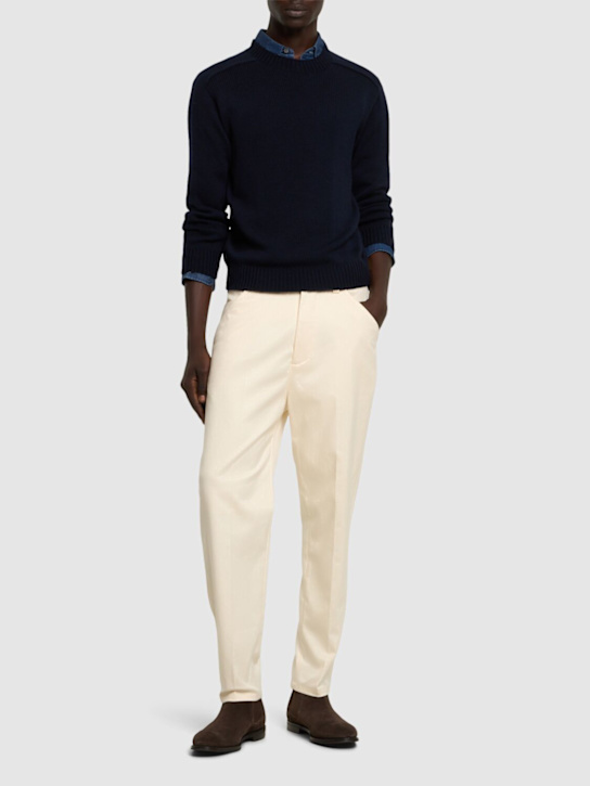 Tagliatore: Wool knit crewneck sweater - men_1 | Luisa Via Roma