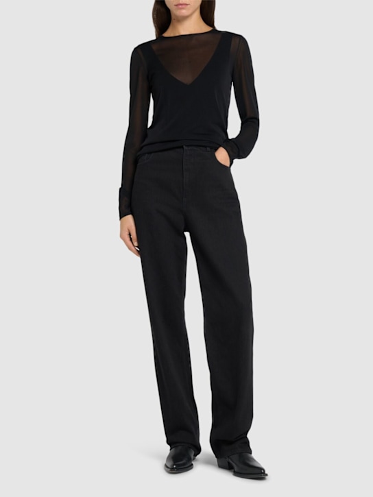 Golden Goose: Golden Kim ウォッシュドジーンズ - ブラック - women_1 | Luisa Via Roma