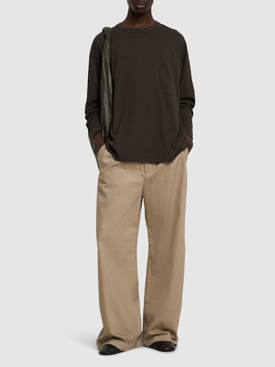 Lemaire: Oversize fit long sleeved t-shirt - men_1 | Luisa Via Roma