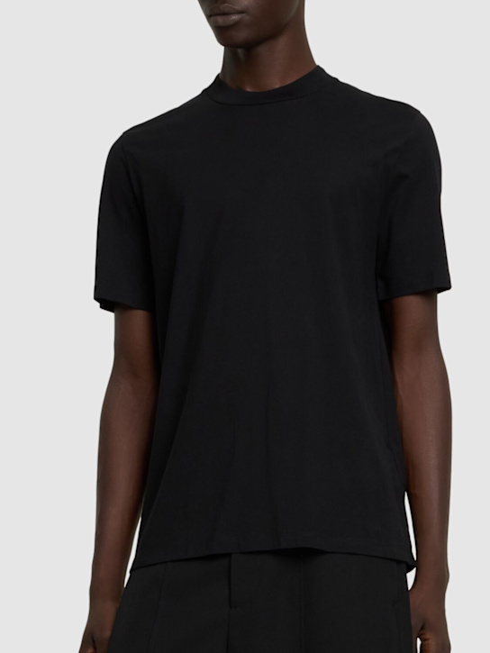 Jil Sander: Cotton jersey t-shirt - Black - men_2 | Luisa Via Roma