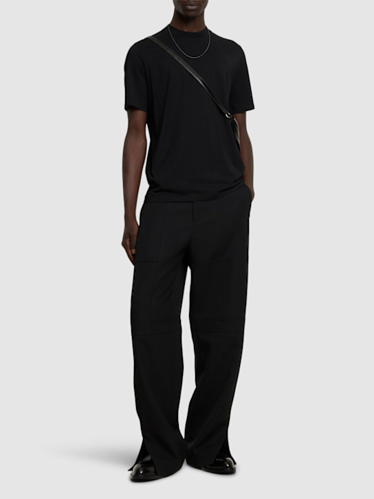 Jil Sander: Cotton jersey t-shirt - Black - men_1 | Luisa Via Roma