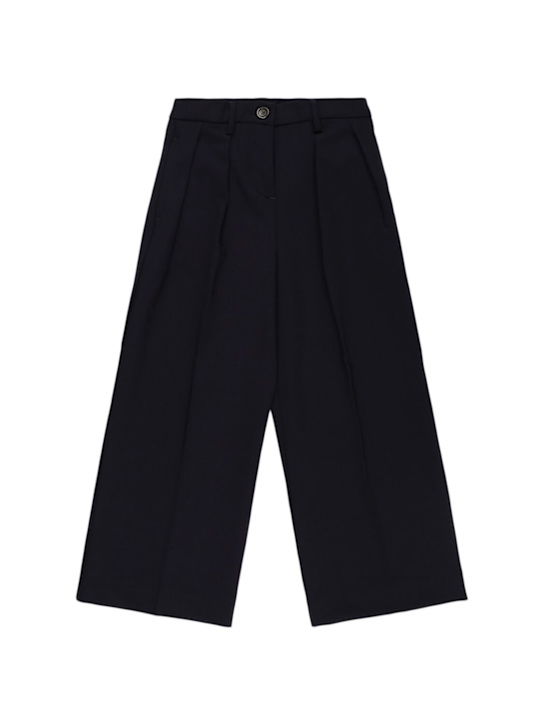 Nine In The Morning: J-sandra pleated wool blend pants - ダークブルー - kids-boys_0 | Luisa Via Roma