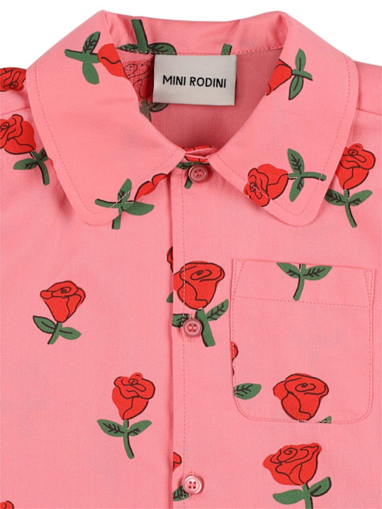 Mini Rodini: Camicia in cotone organico stampato - Rosa - kids-girls_1 | Luisa Via Roma