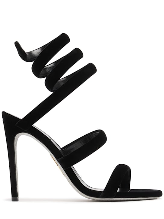 René Caovilla: 105mm Cleo velvet sandals - women_0 | Luisa Via Roma
