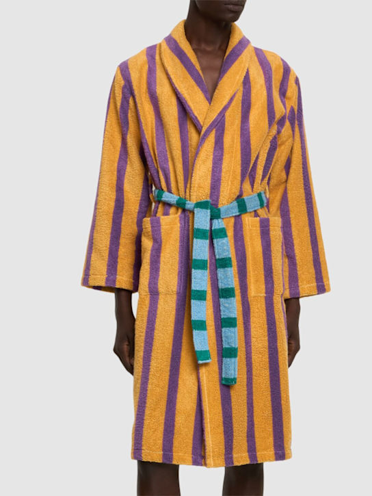 Dusen Dusen: Ronnie Stripe cotton bathrobe - Multicolor - men_2 | Luisa Via Roma