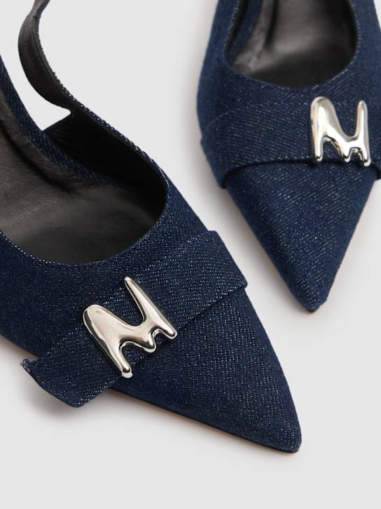 MSGM: 75mm Denim slingback heels - Blue - women_3 | Luisa Via Roma