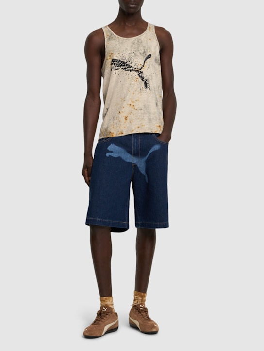 PUMA: A$AP Rocky denim shorts - men_1 | Luisa Via Roma