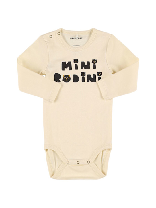 Mini Rodini: Organic cotton bodysuit, pants & hat - White - kids-boys_1 | Luisa Via Roma