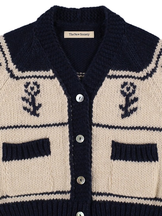 The New Society: Cardigan Osaka in maglia di misto poly - Beige - kids-girls_1 | Luisa Via Roma