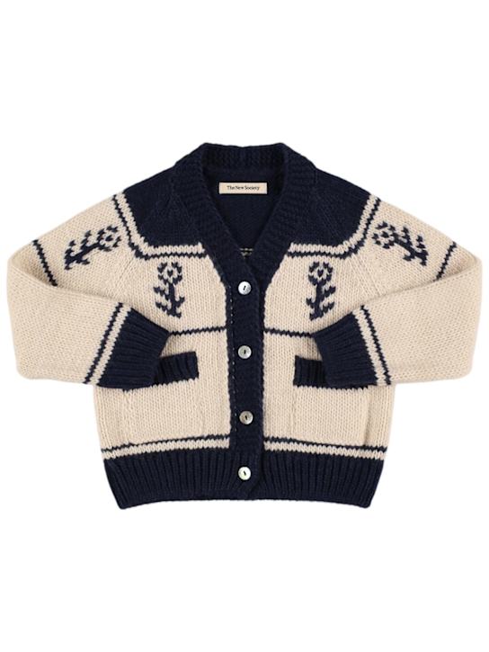 The New Society: Cardigan Osaka in maglia di misto poly - Beige - kids-girls_0 | Luisa Via Roma