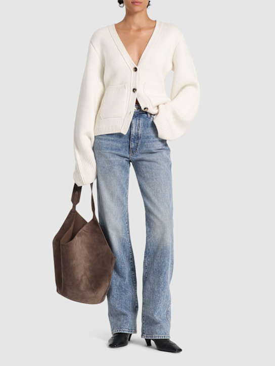 Khaite: Danielle high rise straight jeans - Blue - women_1 | Luisa Via Roma