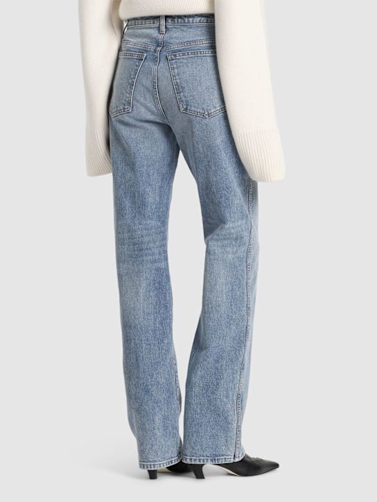 Khaite: Danielle high rise straight jeans - Blue - women_2 | Luisa Via Roma