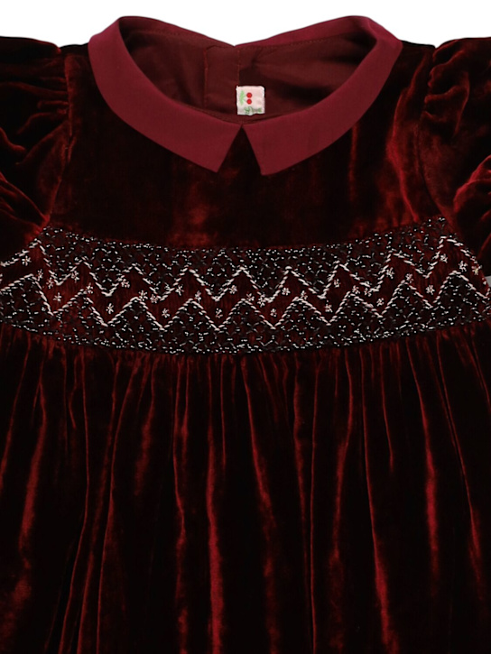 Bonpoint: Silk blend velvet dress - kids-girls_1 | Luisa Via Roma