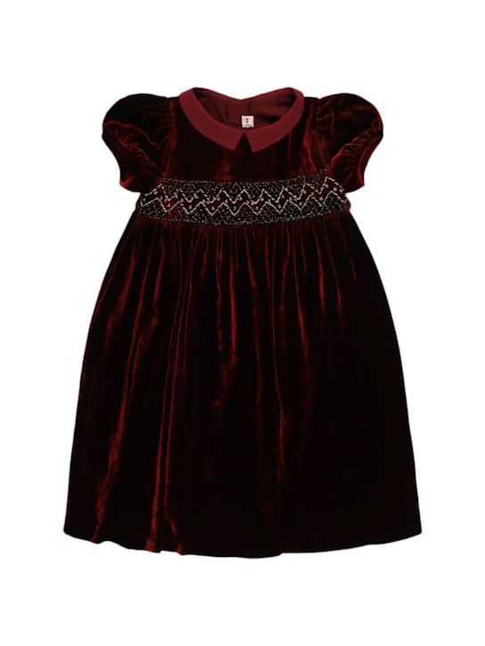 Bonpoint: Silk blend velvet dress - kids-girls_0 | Luisa Via Roma