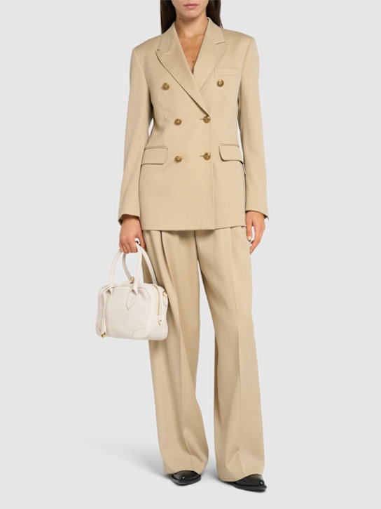Golden Goose: Golden wool double breasted blazer - Sand - women_1 | Luisa Via Roma