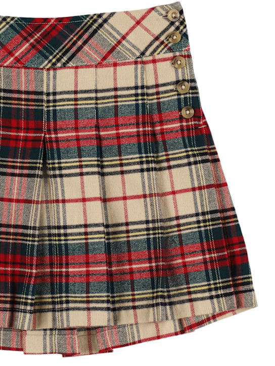 Polo Ralph Lauren: Gonna in cotone stampa quadri con pinces - kids-girls_1 | Luisa Via Roma