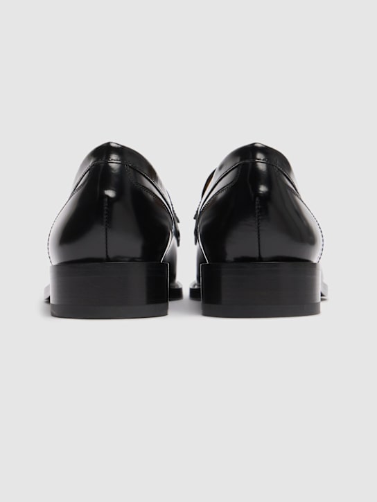 René Caovilla: 10mm Morgana leather loafers - Black - women_3 | Luisa Via Roma