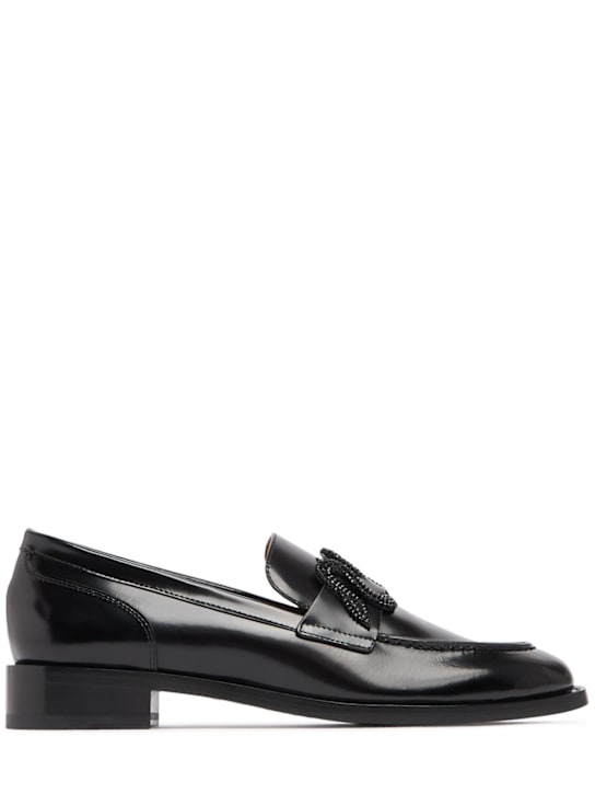 René Caovilla: 10mm Morgana leather loafers - Black - women_0 | Luisa Via Roma