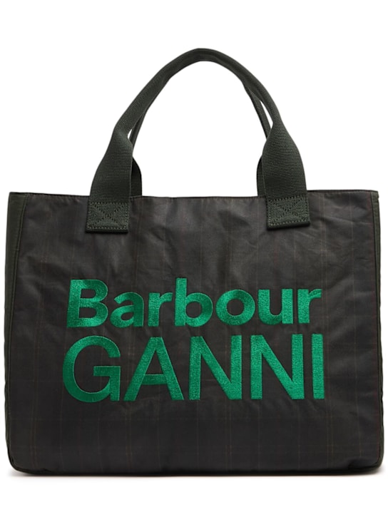 BARBOUR: Barbour x Ganni waxed canvas tote bag - women_0 | Luisa Via Roma
