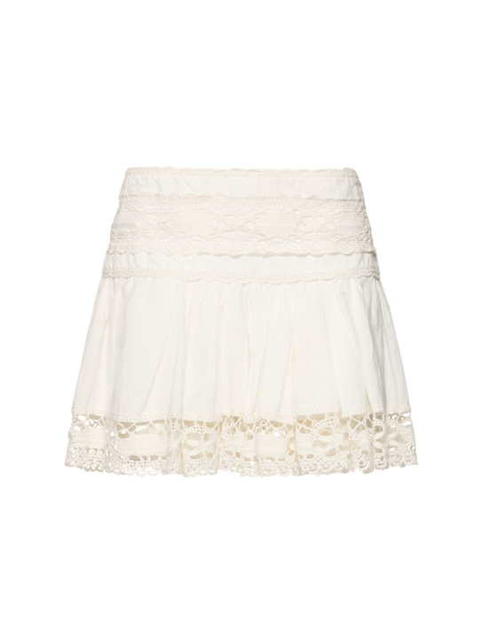 Marant Etoile: Violana linen & cotton mini skirt - women_0 | Luisa Via Roma