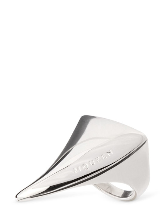McQueen: Tiger Claw brass ring - Silver - men_0 | Luisa Via Roma