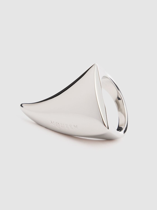 McQueen: Tiger Claw brass ring - Silver - men_2 | Luisa Via Roma