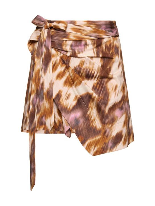 Marant Etoile: Berenice printed jersey pareo mini skirt - women_0 | Luisa Via Roma