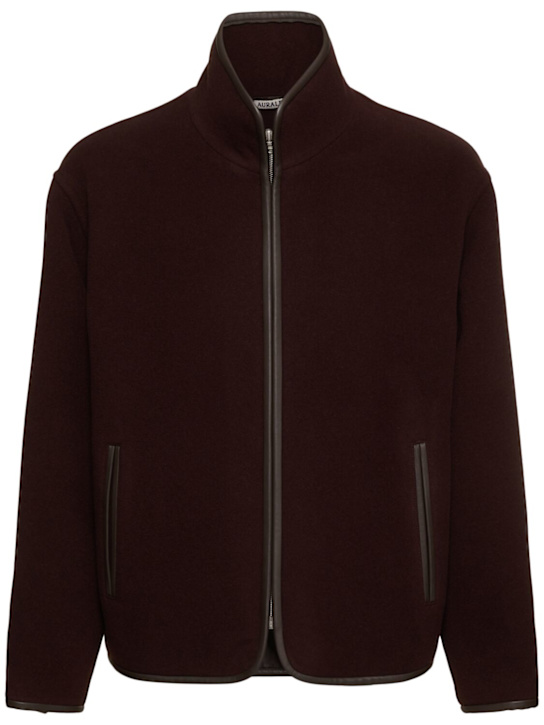 Auralee: Double heavy wool cloth zip jacket - men_0 | Luisa Via Roma
