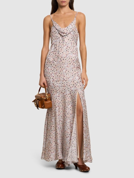 Manelia printed viscose long dress - Thumbnail 2