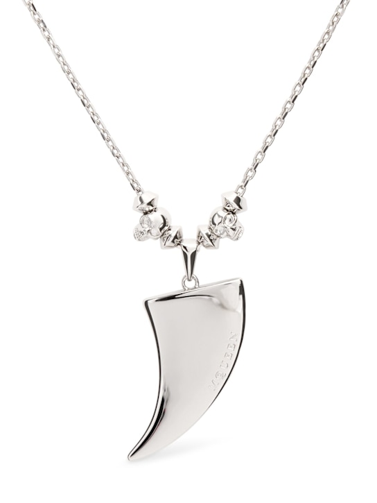 McQueen: Tiger Claw brass necklace - Silver - men_0 | Luisa Via Roma
