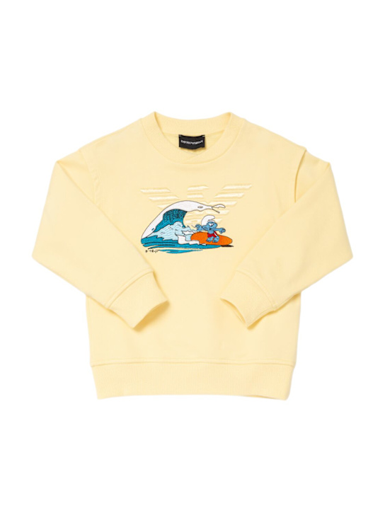 Emporio Armani: コットンスウェットシャツ - kids-boys_0 | Luisa Via Roma