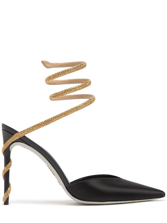 René Caovilla: 105mm Embellished satin pumps - women_0 | Luisa Via Roma