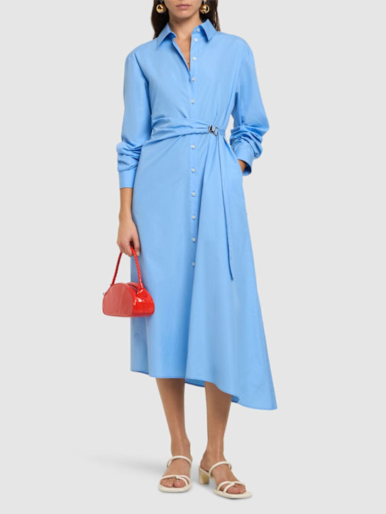 MSGM: Vestido camisero midi de algodón - women_1 | Luisa Via Roma