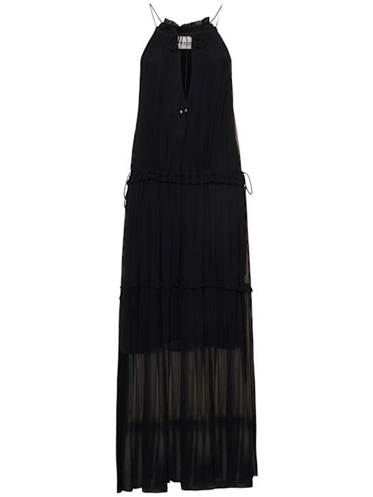 Marant Etoile: Alita wavy chiffon ruffled long dress - women_0 | Luisa Via Roma