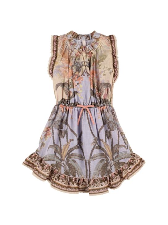 Zimmermann: Printed cotton muslin dress - Blue Floral - kids-girls_0 | Luisa Via Roma