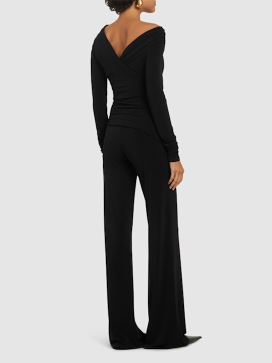 The Andamane: Tamara draped jersey sablé long jumpsuit - women_2 | Luisa Via Roma