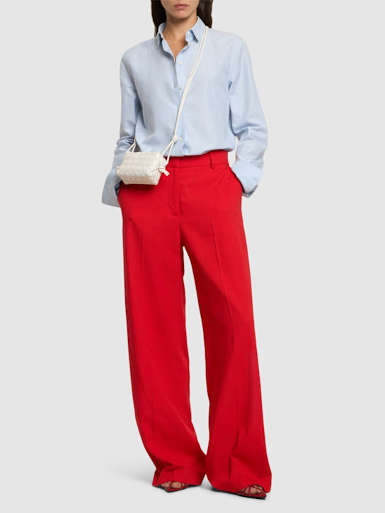 MSGM: Viscose blend straight pants - Red - women_1 | Luisa Via Roma