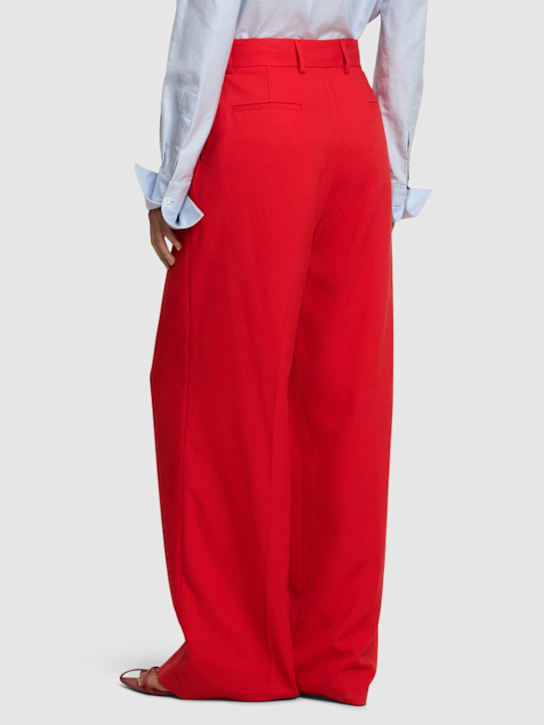 MSGM: Viscose blend straight pants - Red - women_2 | Luisa Via Roma