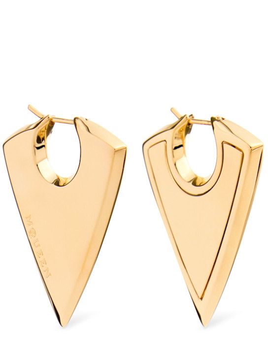 McQueen: Arrow brass earrings - women_0 | Luisa Via Roma