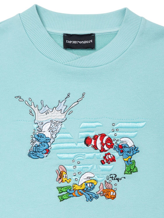 Emporio Armani: コットンスウェットシャツ - kids-boys_1 | Luisa Via Roma